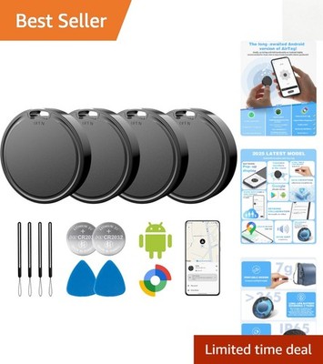 Bluetooth Android Trackers 4-Pack - 2- Battery Life for Hassle-Free Locating
