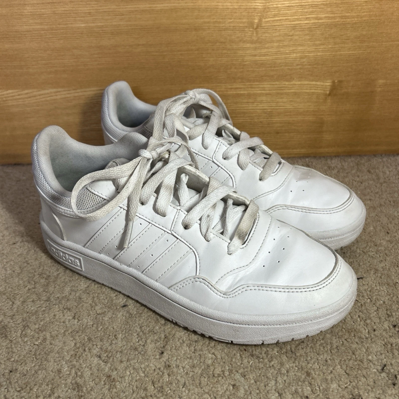 Scarpe da basket basse Adidas Hoops 3.0 sneakers bianche donna taglia 4 GW0433