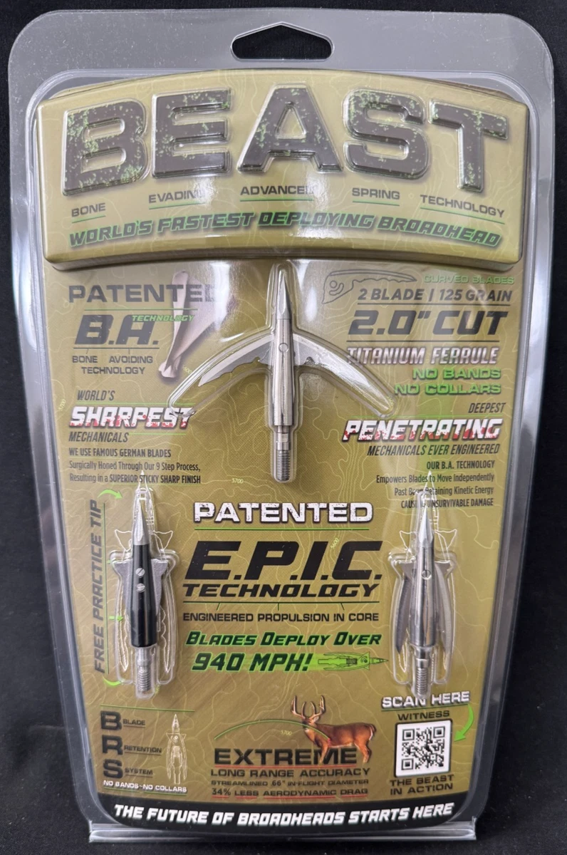 BOWMAR BEAST Pointes de Chasse Mécanique bilame et Practice 125 2,3