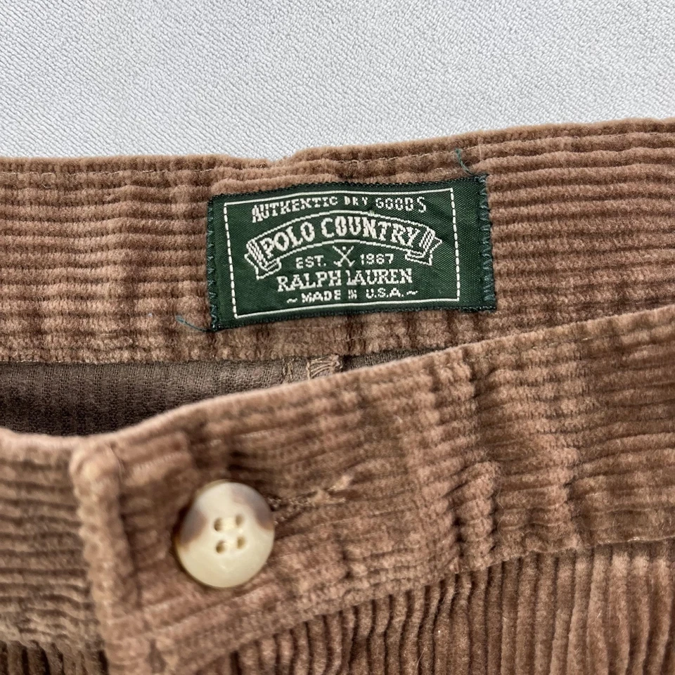 Pantalones Polo Country Ralph Lauren Vintage Para Hombre 36 (34x30) Pana Plisada Años 90 Foto 3 de 4