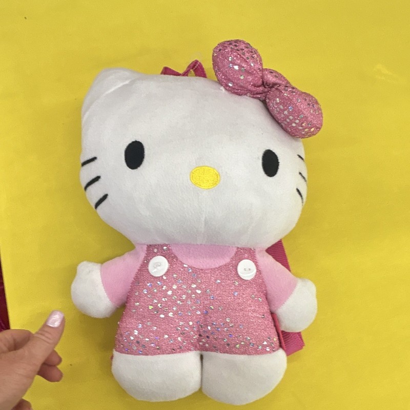 Sanrio Hello Kitty Plush Backpack Pink/White Adjustable Shoulder Straps