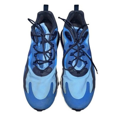 Nike Air Max 270 React Mens 11 Pre-Owned Sneakers Blue CI3866-400 Running Shoes