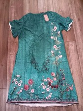 Hotouch Womens Medium Green Pullover Floral Print Summer Dress