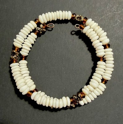 Vintage l Puka Shell 12.5  Bracelet Real Natura Authentic Hawaiian Anklet Surfer