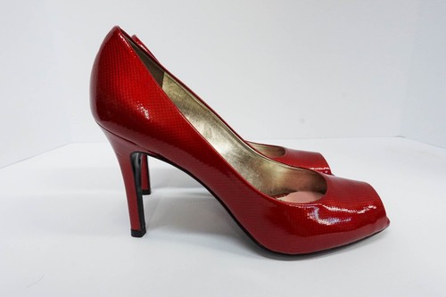 Gianni Bini Cherry Red Open Toe Stiletto Heels Peep Toe  SIZE 8.5M - Picture 6 of 14