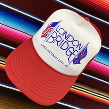 Vtg London Bridge Lake Havasu City AZ Snapback Adult Rope Hat Trucker Cap