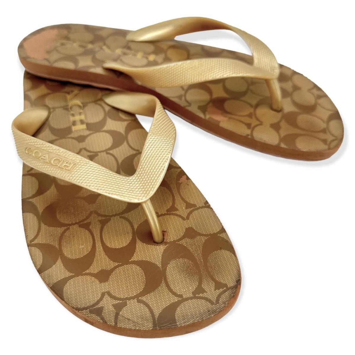 Clothing Coach Zak Flip Flop COACH Women's Size Zak Flip Flop Gold