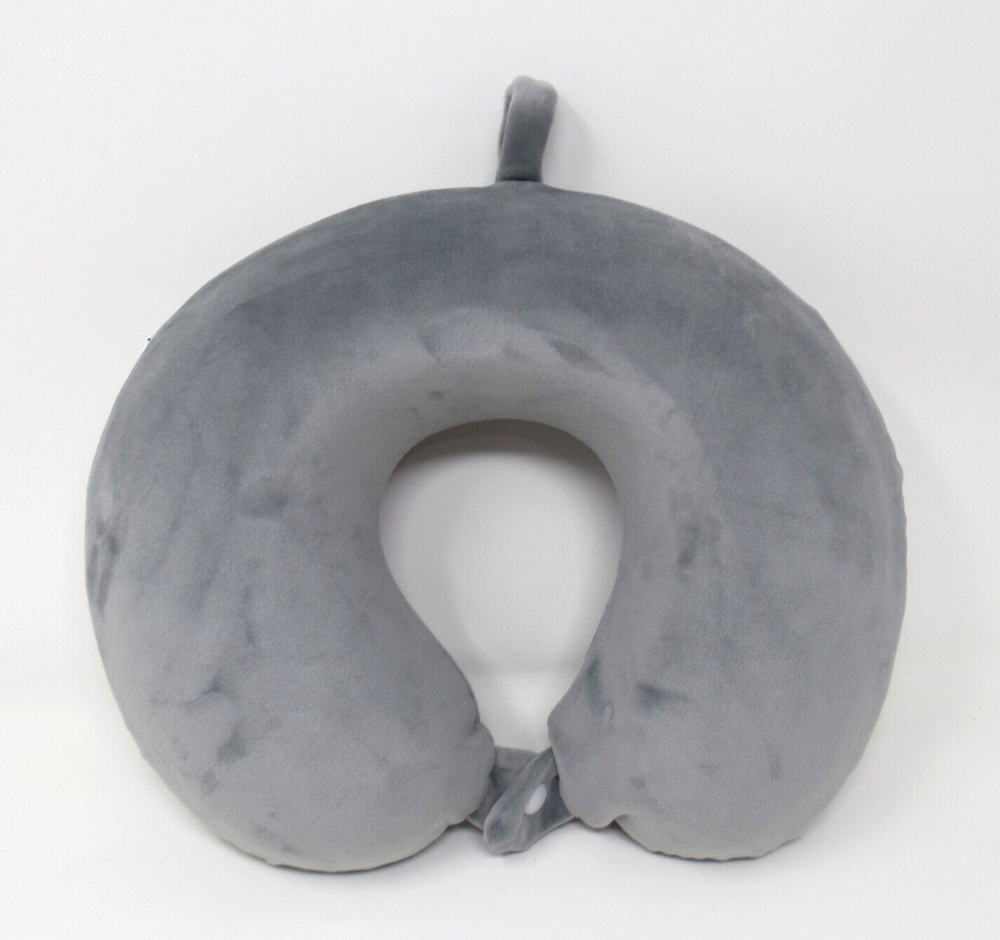 Memory Foam Travel Neck Pillow with Comfort Snap - Soft & Ships Fast  
