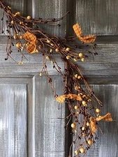 DLCC~24" Deep Burgundy/old gold Pip berry homespun Garland Prim craft Two feet 