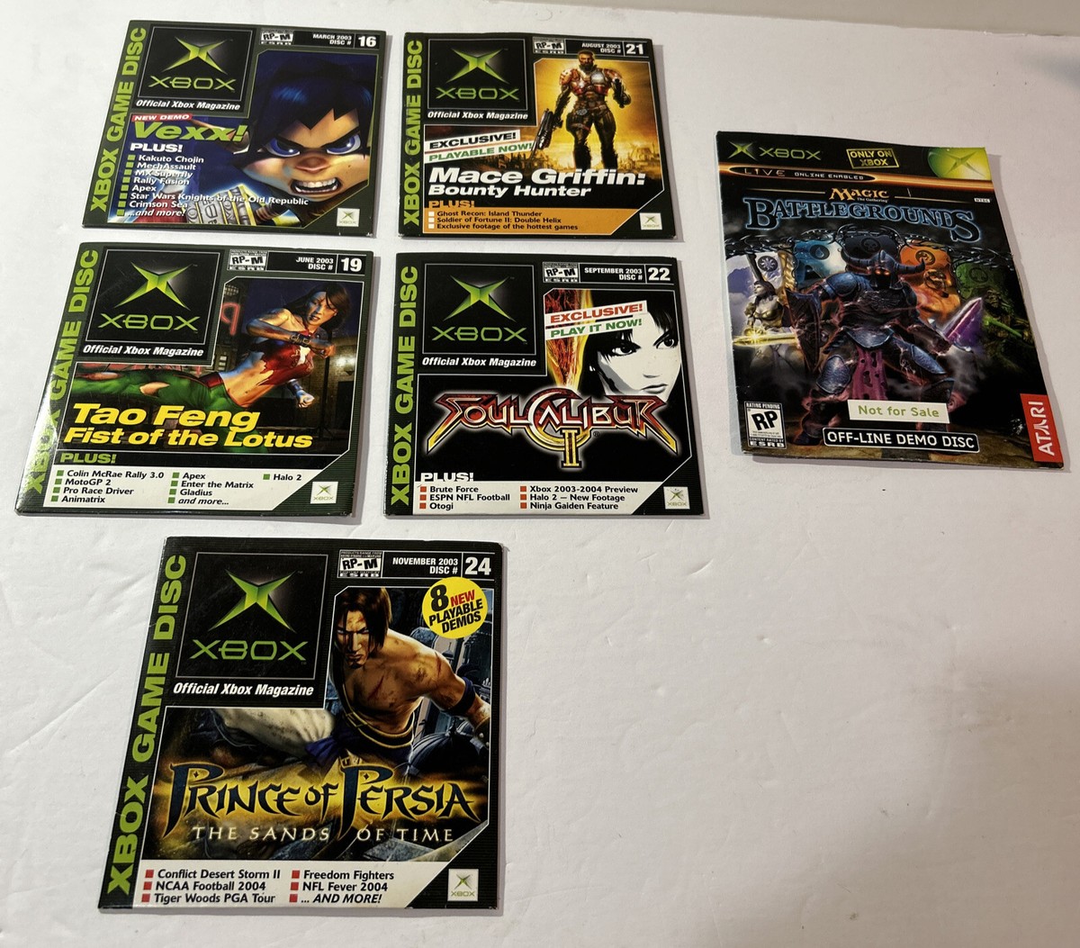 Lot of 6 Original Xbox Demo Discs Xbox 16 19 21 22 24 +