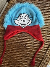 New With Tags Dr. Seuss Thing 1  2 Knit Laplander Beanie Hat Cap