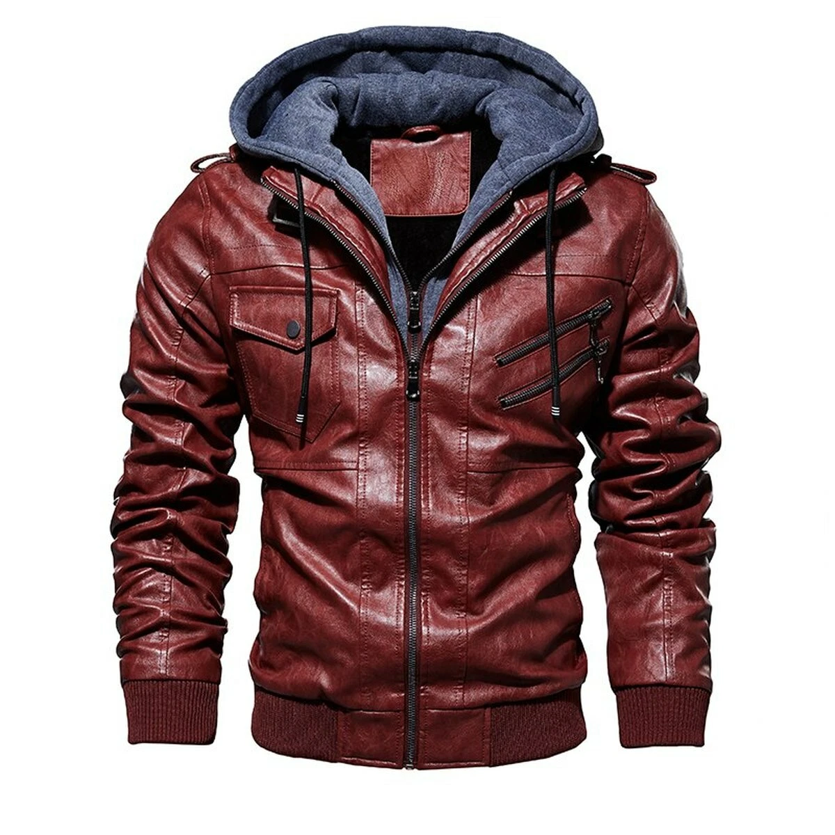 Nueva Informal Con Cremallera De Cuero Hombre Chaquetas Chamarras | eBay