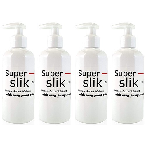 Super Slik Lubricant Water Based 4 Bottles (250ml) Condom Friendly