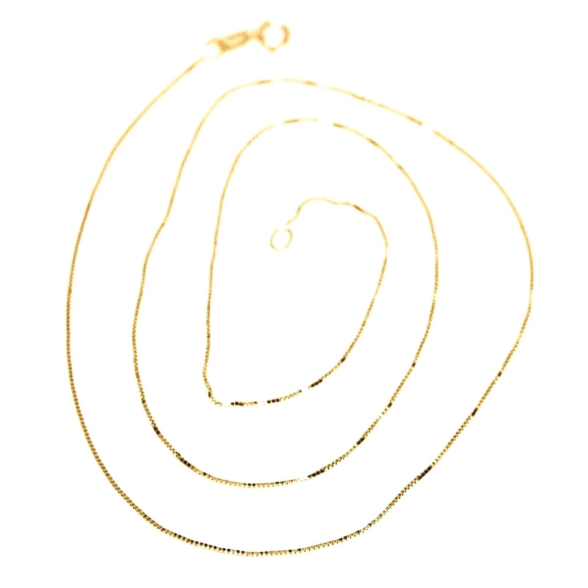 18K YELLOW GOLD CHAIN NECKLACE 0.5 mm MINI VENETIAN LINK