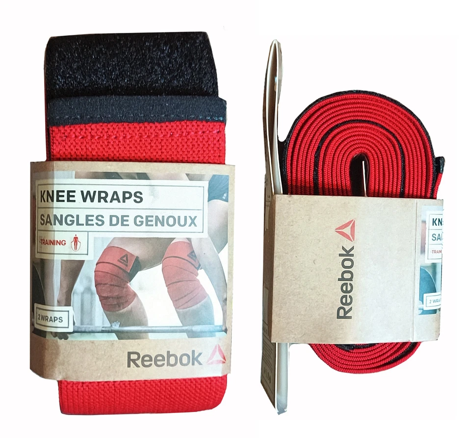 REEBOK Heavy Duty Pro KNEE WRAPS (Pair) Training - NEW UNOPENED - Image 1 of 1
