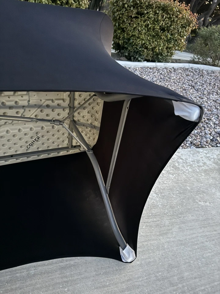 6ft Spandex Fitted  Rectangle Stretch Table Cover Wedding Party Black - Image 4 of 4