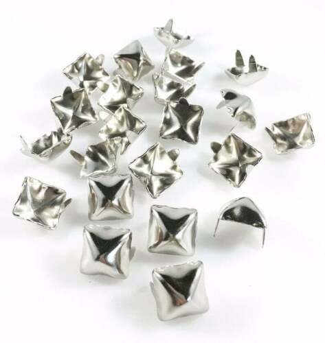 Pyramid Stud 1/2" Steel Spot Two Prongs Punk Bikers Shoes Leather Craft DIY 200 - Afbeelding 1 van 4