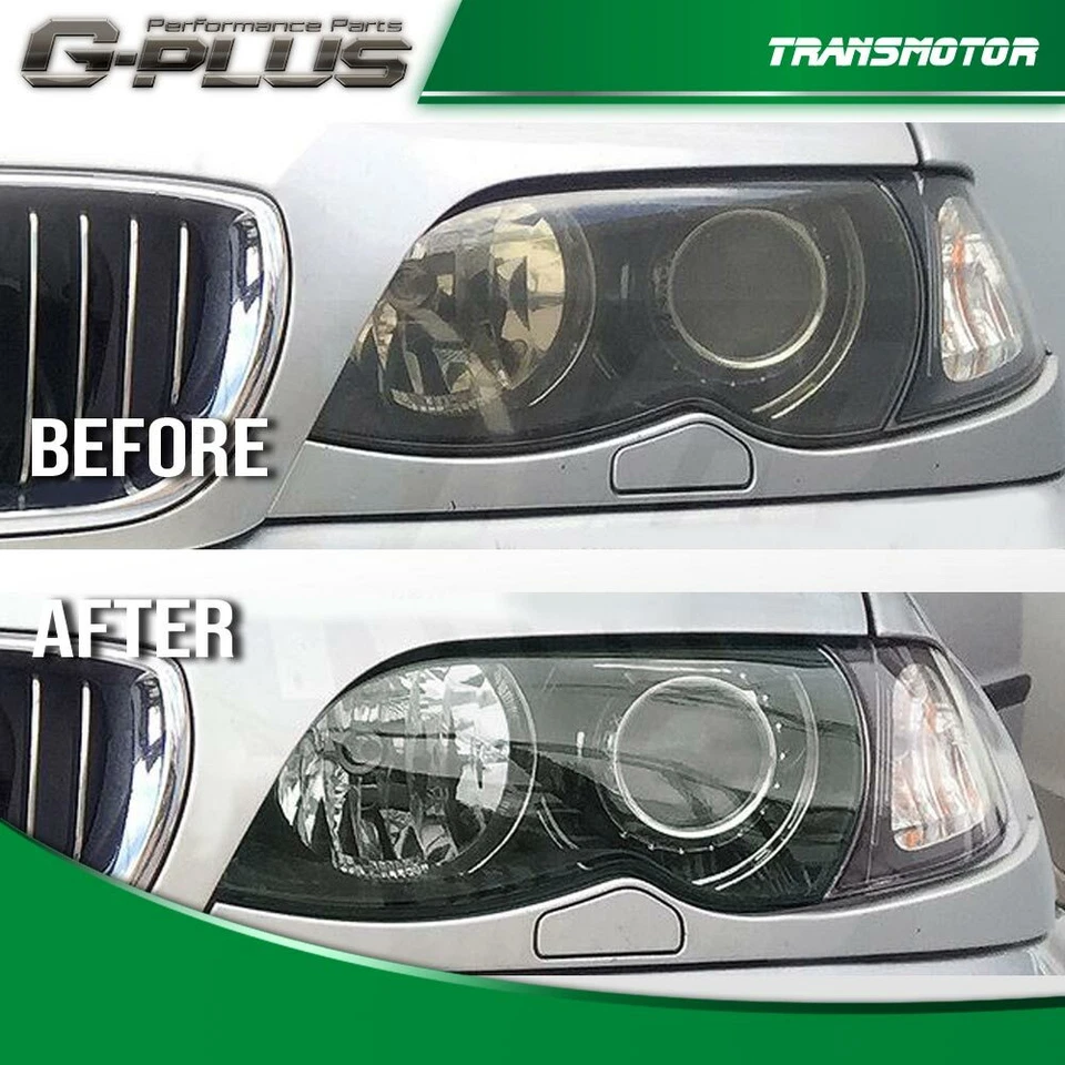 Ajuste para BMW E46 2002-2005 serie 3 4 puertas faros humo faros lente de repuesto Foto 2 de 4