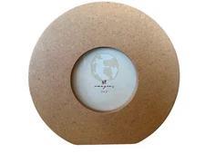 Small Round Modern Wood Picture Frame - Easel Back, 5.75" W & Image 2.5” Dia NEW