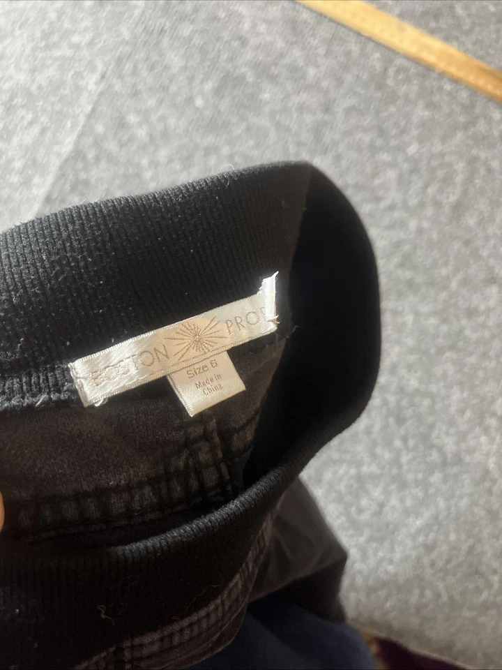 Pantalones Boston Proper para mujer talla 8 negros de gamuza elásticos desteñidos Foto 4 de 4