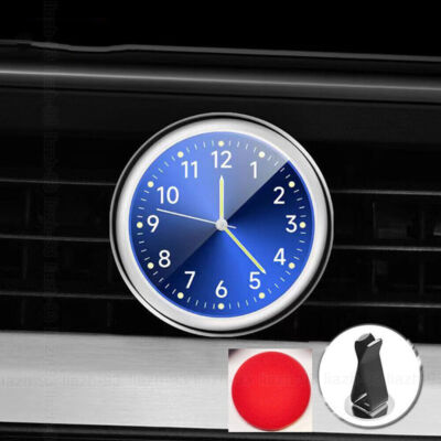 Car Dashboard Clock Stick-On Watch Quartz Blue Clock Auto Accessories For Boat