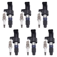 6x Ignition Coil & Spark Plug Set For Jaguar X-Type 2.5L 3.0L V6 2003-2008
