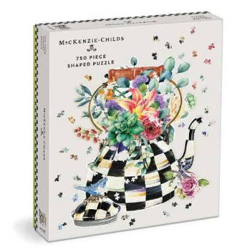 Mackenzie-Childs Courtly Check Teapot 750 Piece Shaped Puzzle by Galison - Foto 1 di 2