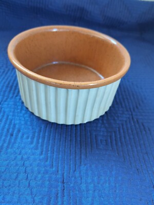Vintage Bennington Potters Vermont Ribbed Souffle' Baking Dish