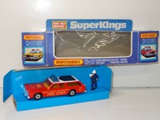 Matchbox SUPERKINGS K 67 DODGE MONACO FIRE CHIEF & FIGURE (397) UNPUNCHED HEADER