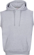 Mens Workout Hoodie Sleeveless Muscle Tank Top Gym Pullover Hooded Sweatshirt