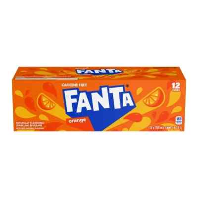 12 Cans of Fanta Orange Flavored Caffeine Free Soda Soft Drink 355ml Each