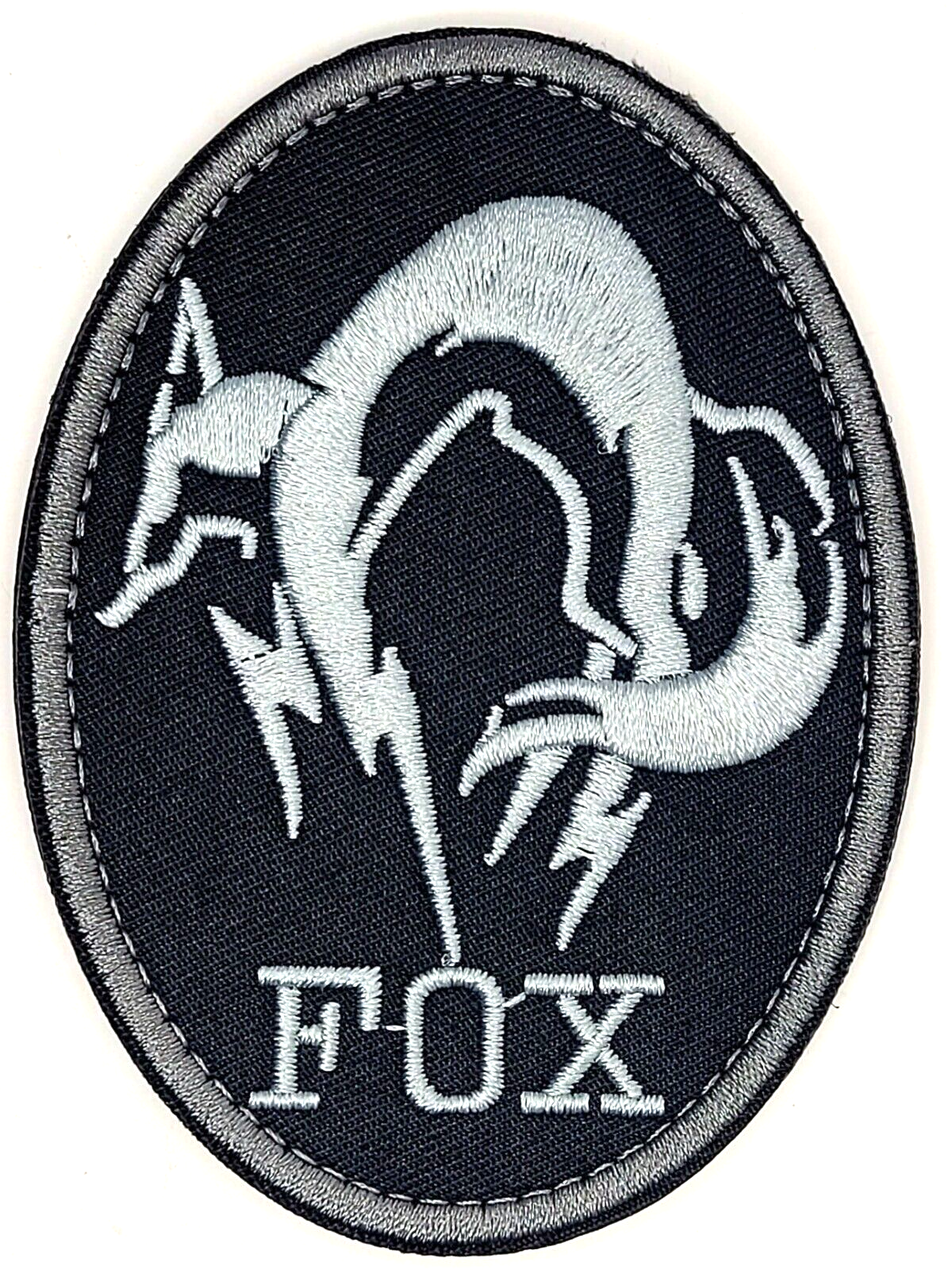 🔥 Metal Gear Fox SWAT Black and Silver Tactical Embroidered Patch 2.5