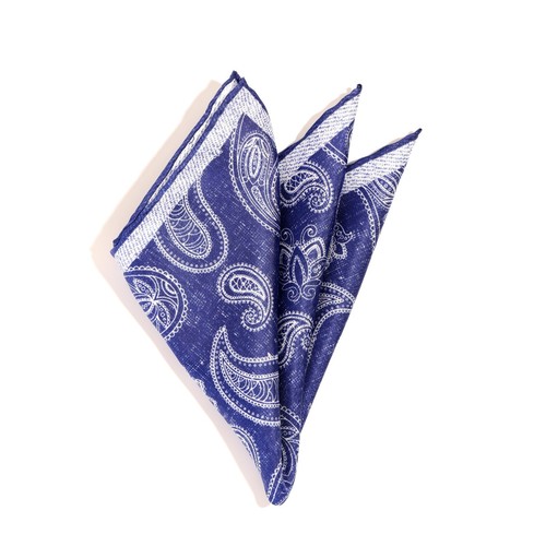 Pañuelo de seda para hombre azul y blanco porcelana azul cuadrado de bolsillo 30 cm 11,8 pulgadas - Imagen 7 de 7