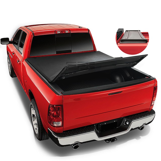 For 2007-2018 Toyota Tundra 8 Ft Long Bed Soft Folding Tri-Fold Tonneau