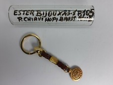 Keychain - Brass/Leather - Brown/Golden-The Sun - Cod.231 - Ester Bijoux
