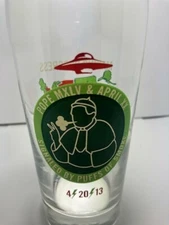 Flying Saucer POPE 420 WEED PUFFS OF SMOKE Tall Craft Pub Beer Glass LEGALIZE IT