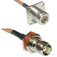 RG400 N FLANGE FEMALE to TNC FEMALE BULKHEAD RF Cable FAST-SHIP LOT