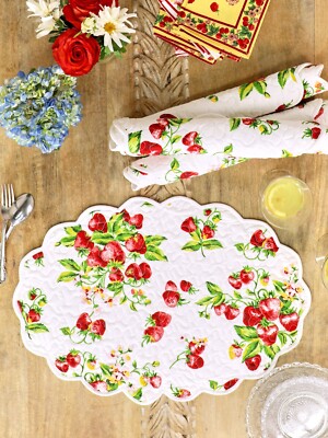 Strawberry Basket Linen Collection ~~ By April Cornell ~~ Placemats & More