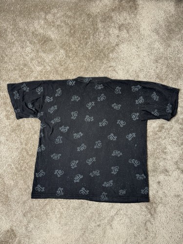 Vintage Mens Black Tshitr 90s Gecko Hawaii monogram style Size L - Imagen 4 de 10