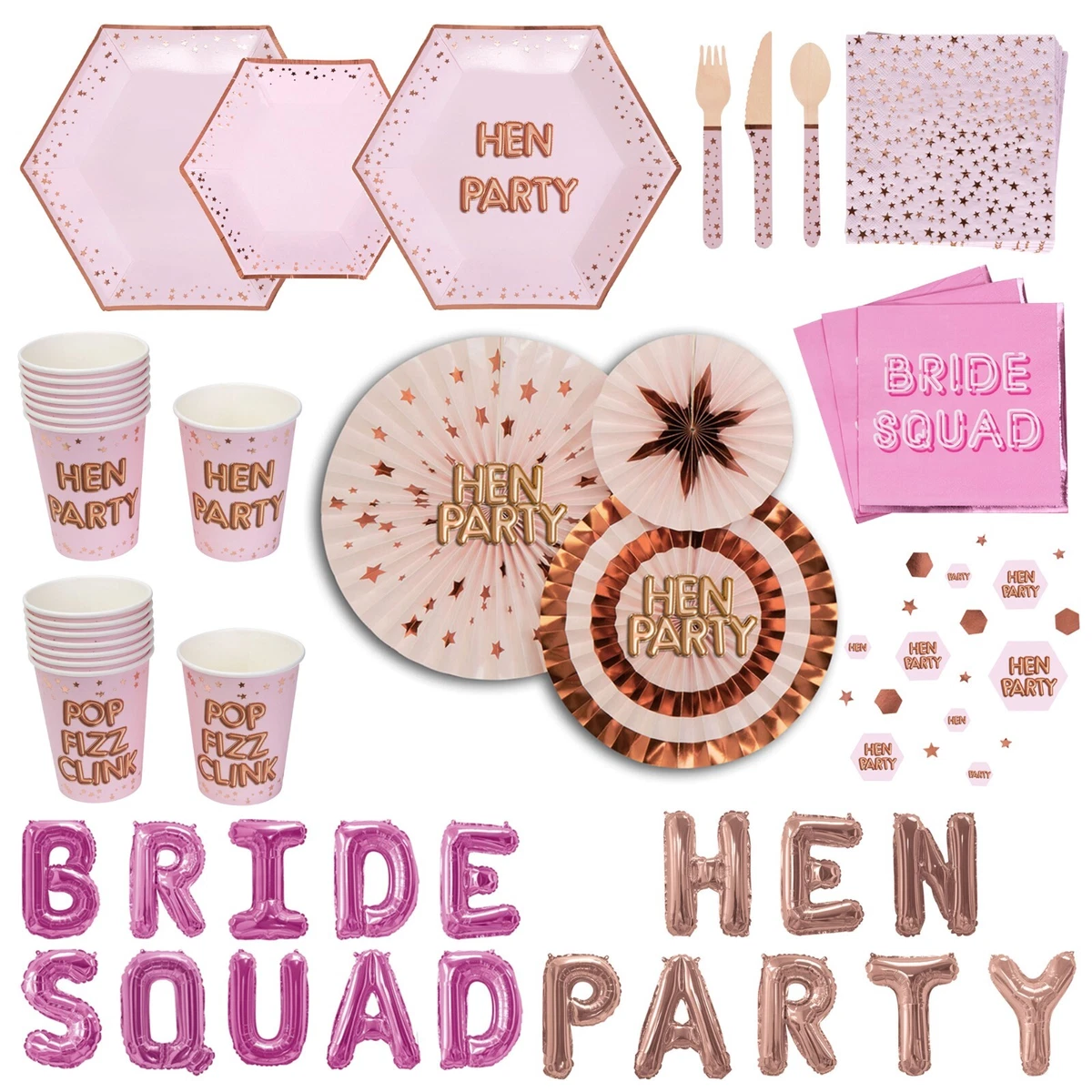 160 Coriandoli Per Addio Al Nubilato – Forme Team Bride, Cuori E Rude – Colore Oro Rosa – Decorazioni Tavola