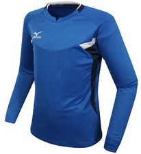 Mizuno Men GAME L/S T-Shirts Jersey Training Blue Athletic Top Shirt P2MA7K1426