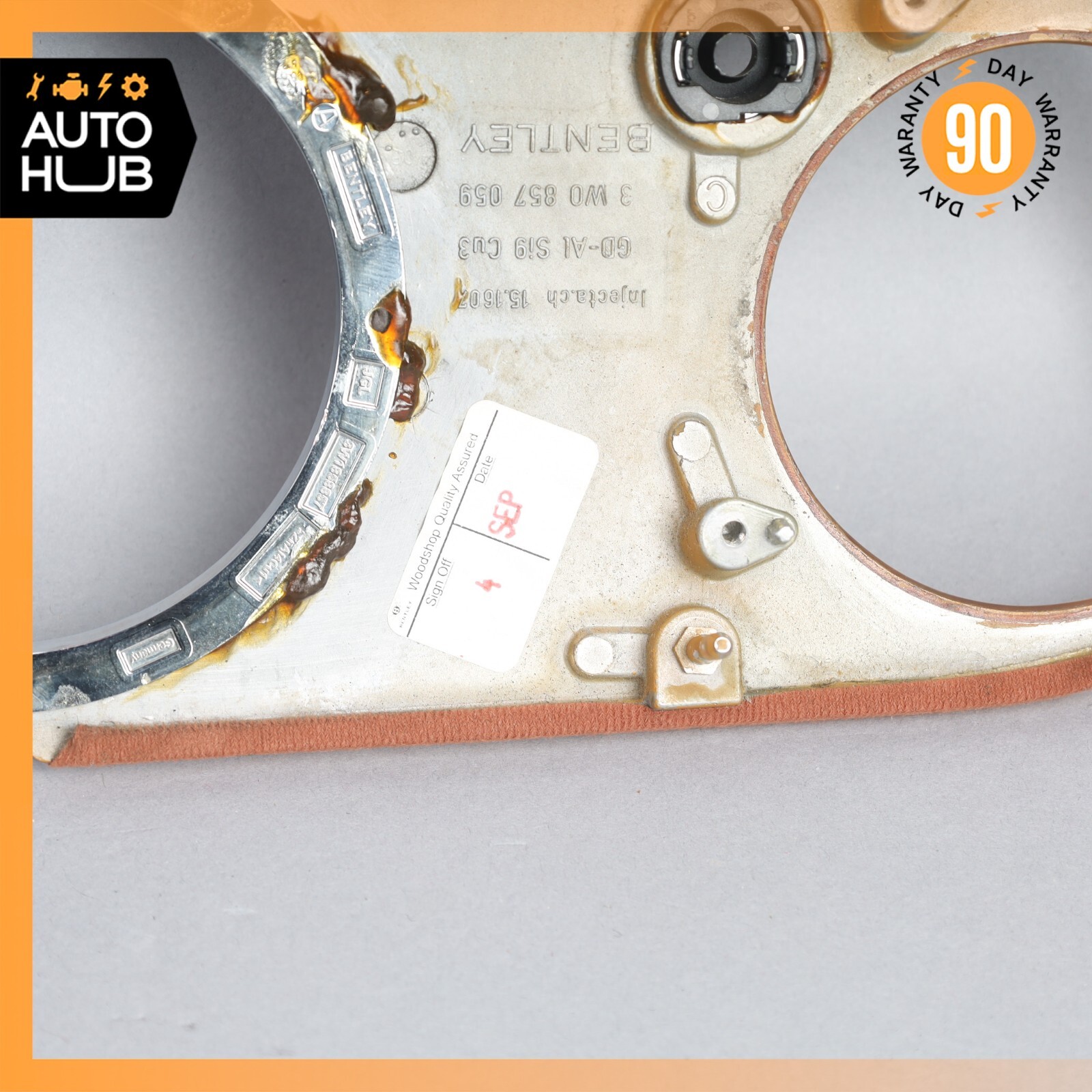 03-13 Bentley Continental GT GTC Dash Panel Speedometer Bezel Trim Wood OEM