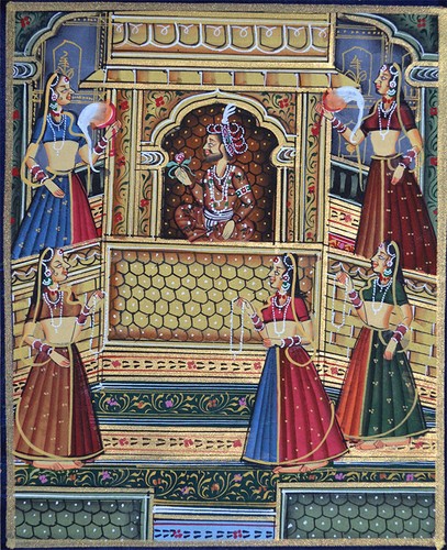 Original Moghul King and Queen Miniature Painting Natural Colors from India! - Picture 3 of 5