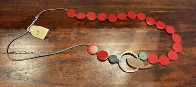 Lovely Long Beaded Elk Necklace With Bird- New With Tags & Pouch