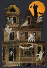 Halloween Ghost Mansion Poster Photo Print Wall Decor Reproduction 17 X 12