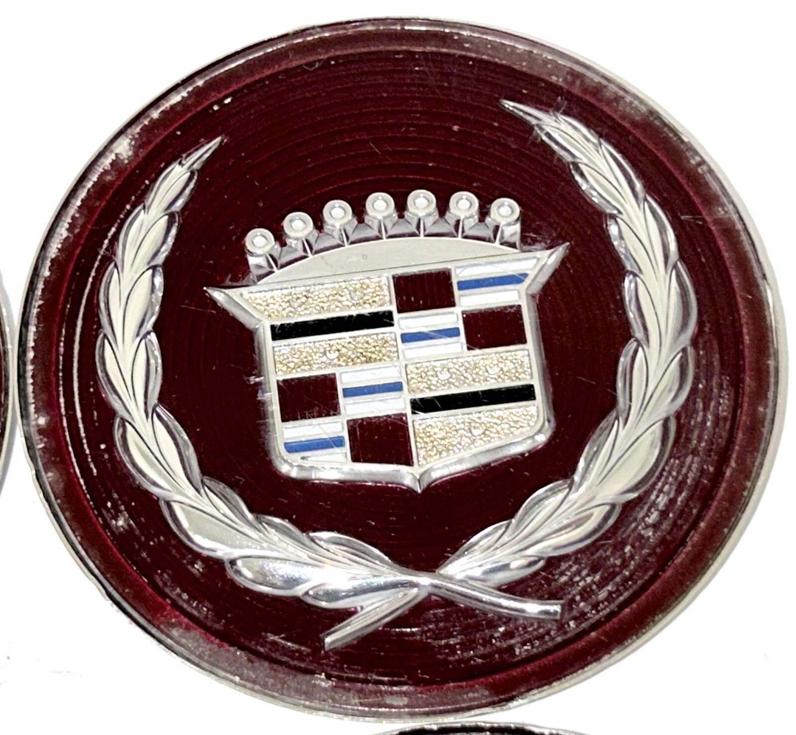 86 87 88 Cadillac Deville—14" Wire Wheel Center Hub Cap Medallions, 4pc eBay