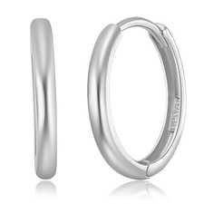 Wellingsale 14k White Gold 2mm Hoop Huggies Earrings x mm 