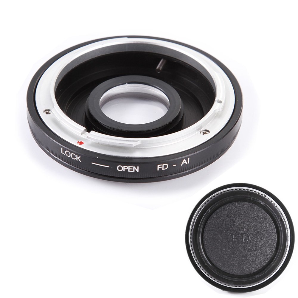 Adapter w/ Optical Glass For Canon FD FC Lens to Nikon AI F D810