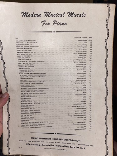 THE MAN I LOVE Advanced Sheet Music 1944 Transcription PIANO Gershwin /Grainger - Picture 2 of 2