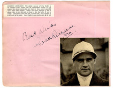 Jockey Gordon Richards Signed Page 1934 / Autographed / + Earl Cardigan